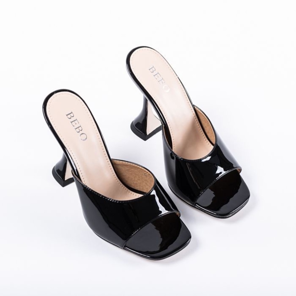 BEBO Evetta Heeled Mule in Black